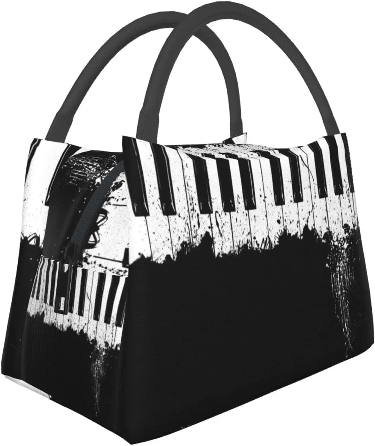 

Piano Lunch Bag Insulated Tote Bag Foldable Reusable Insulated Shopping Grocery Bag Office Picnic Travel Bag