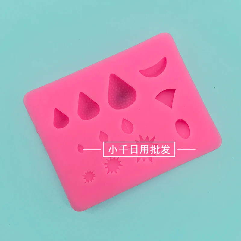 สตรอเบอร์รี่แตงโมสีส้มใบแม่พิมพ์ซิลิโคน DIY Fondant เค้กตกแต่งอาหารความปลอดภัยวัสดุช็อกโกแลต Mould Supplies