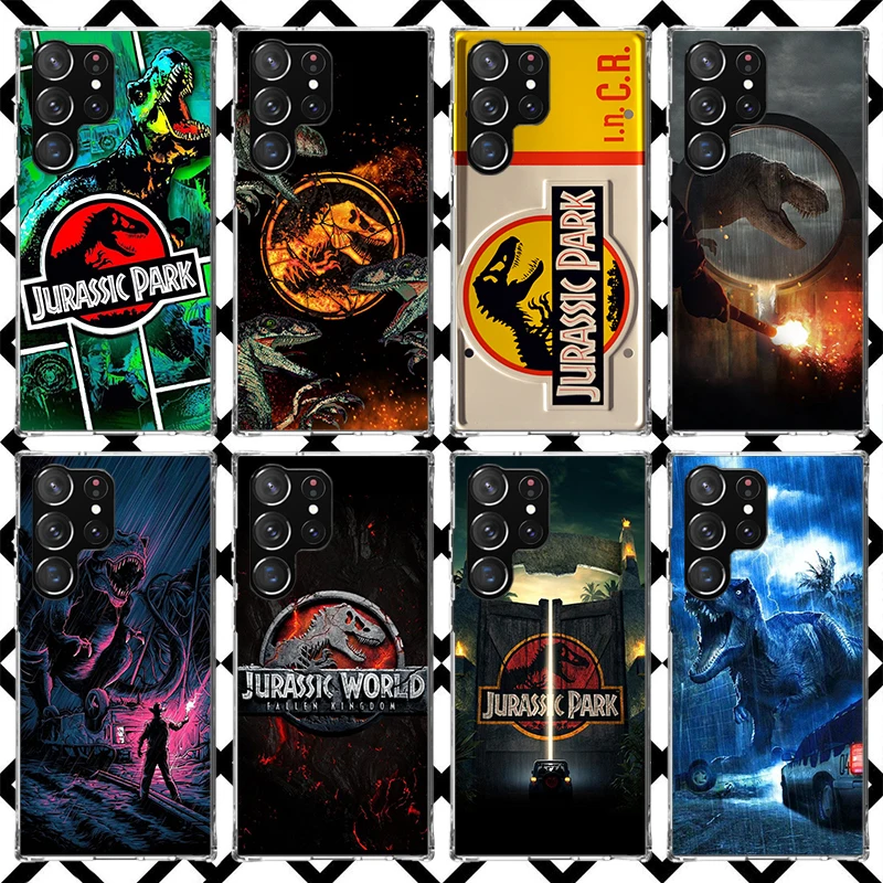 Funda para Teléfono con Diseño de Dinosaurios de Jurassic Park para Samsung Galaxy S26 S25 Edge S24 S23 Ultra S22 Plus S21 FE S20 +, Funda Suave con Estampado Divertido