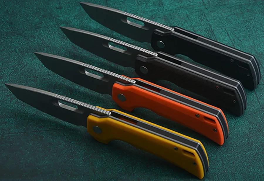 LEMIFSHE-Couteau pliant Flipper, lame 14C28N, manche en fibre de carbone, extérieur, camping, survie, outil de poche multifonctionnel EDC, nouveau