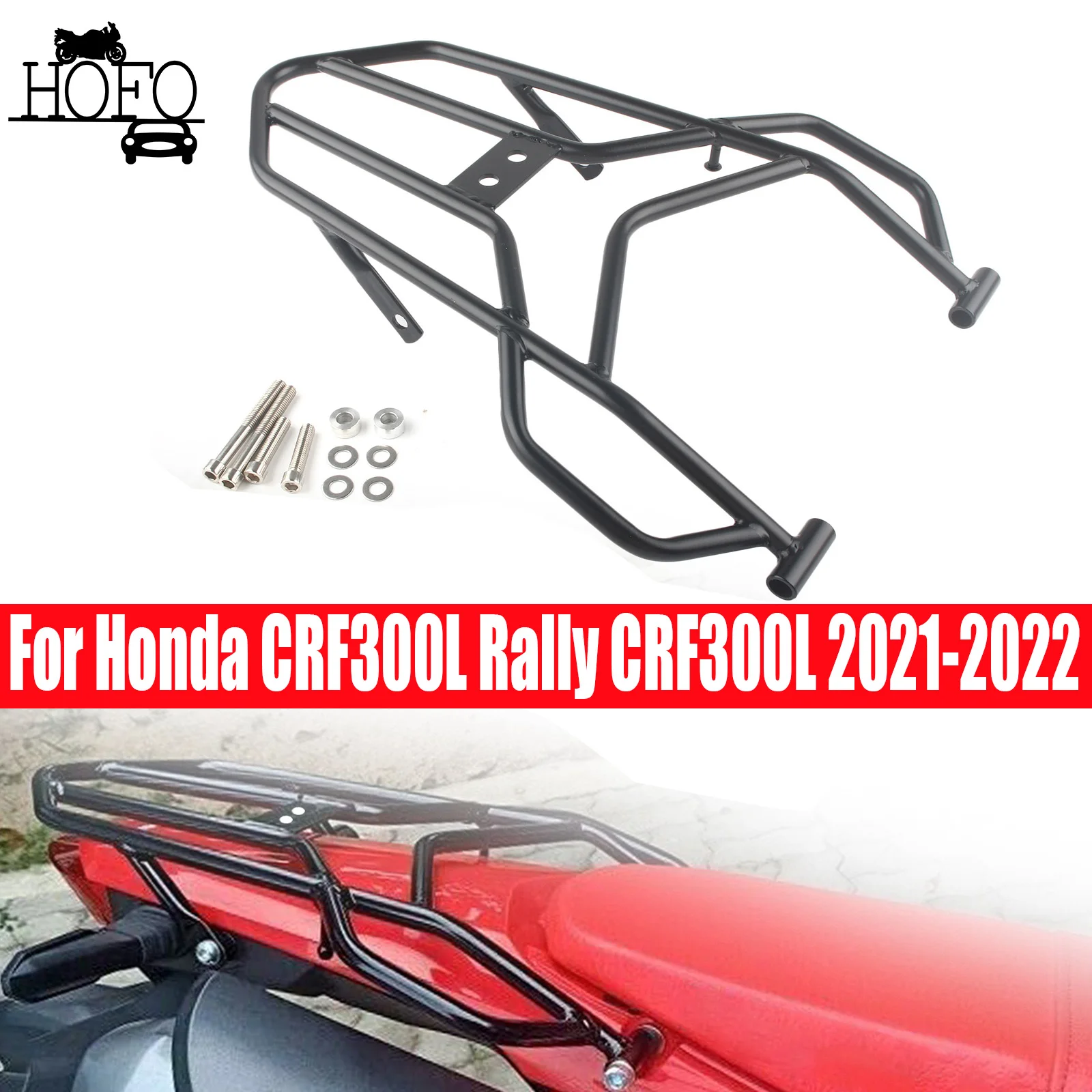 

Motorcycle Tail Shelf Rear Cargo Luggage Rack With Passenger Grab Accessories For Honda CRF300L Rally CRF300L 2021-2022