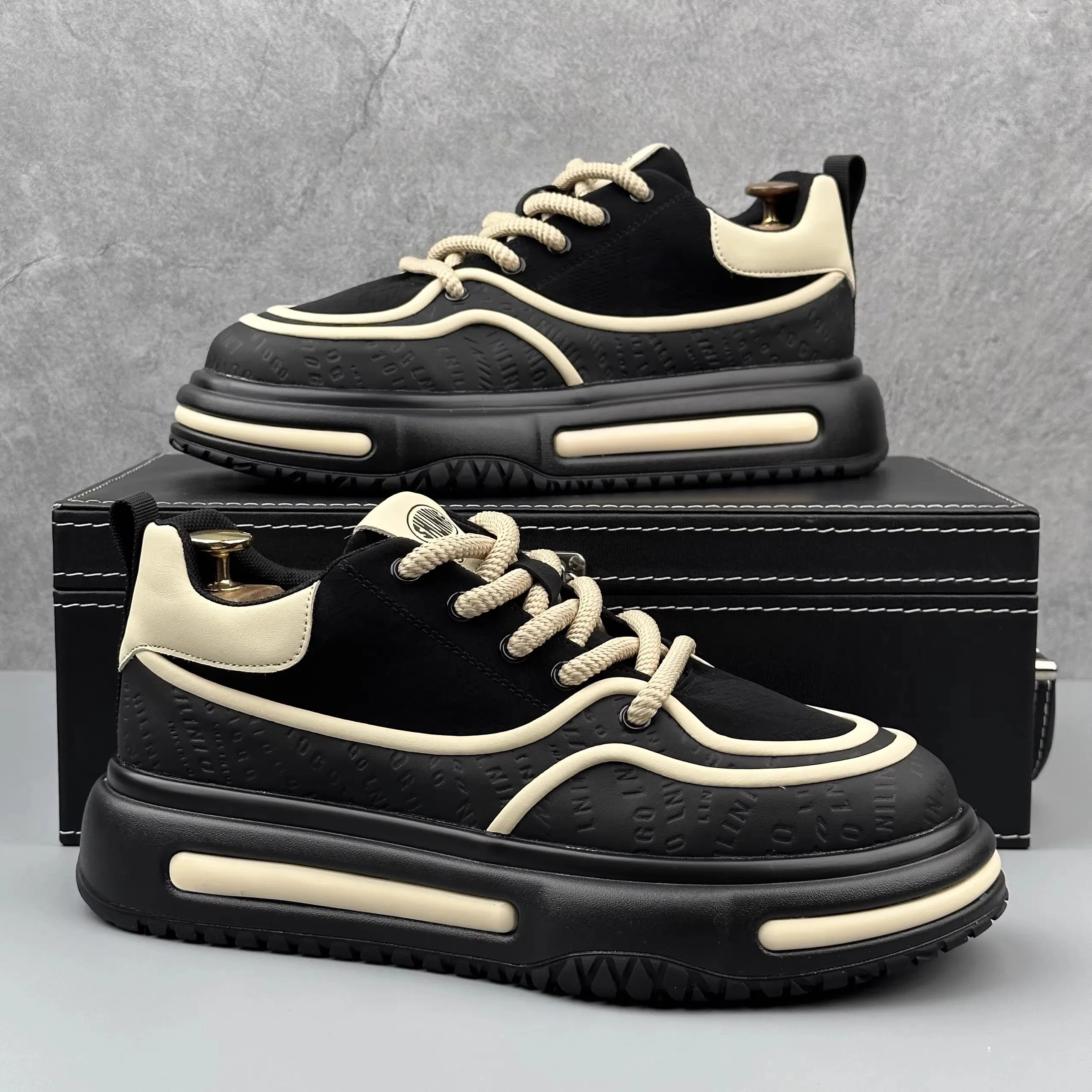 

Новые европейские мужские кроссовки на низкой платформе с толстой подошвой, увеличивающие рост, с мягкой подошвой, модные и повседневные спортивные туфли 2