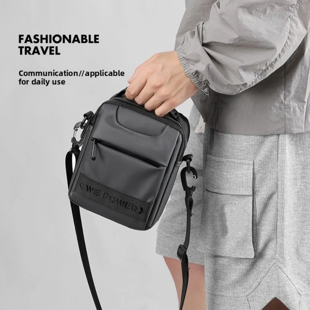 

Casual Men Crossbody Bag Large Capacity Nylon Wearable Belt Hanging Bag Square Multi-functional Small Shoulder Bag Hiking