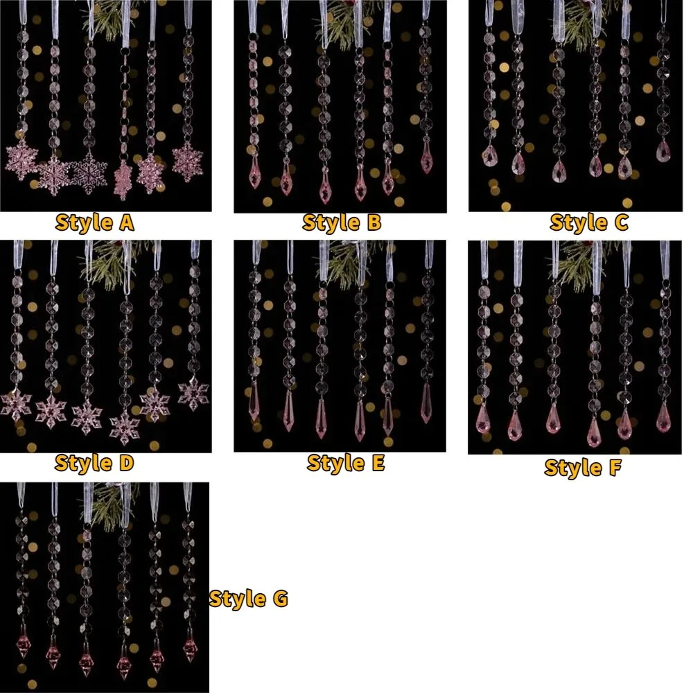 6 قطعة/المجموعة شفافة الاكريليك الجليد المعلقات الاكريليك الكريستال المنشور شجرة عيد الميلاد معلقة تألق ندفة الثلج زخرفة المنزل #6