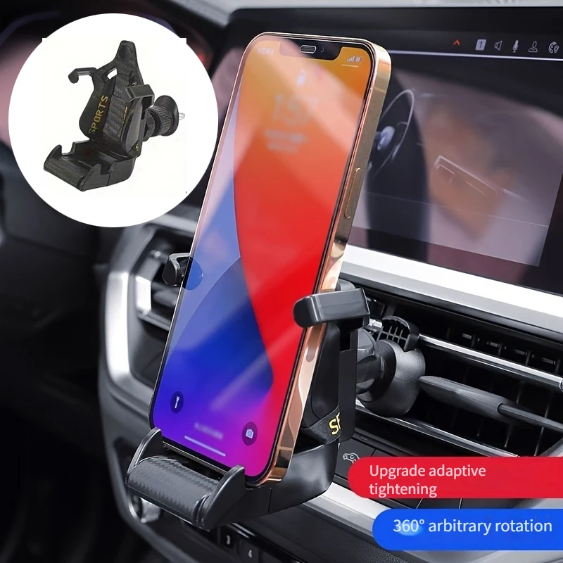 

Car Phone Holder Racing Seat Design Mount Stand Suction Cup Smartphone Support In Car Bracket For Air Outlet Mobile Phone Stand