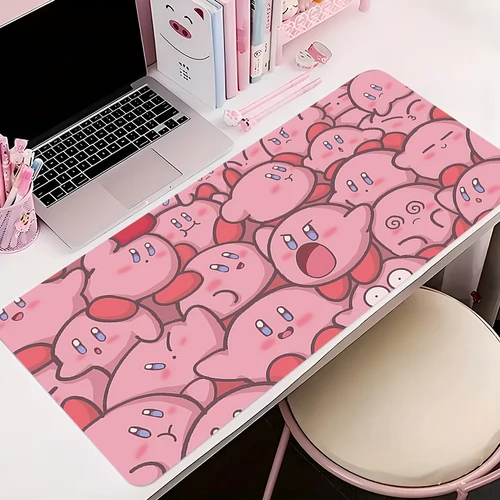 Imagen 2 del producto Alfombrilla de ratón rosa Cartoom, alfombrilla de escritorio de Anime 900x400 k-kirbys, almohadillas extendidas antideslizantes, alfombrilla grande para ordenador portátil, accesorios para teclado, alfombra