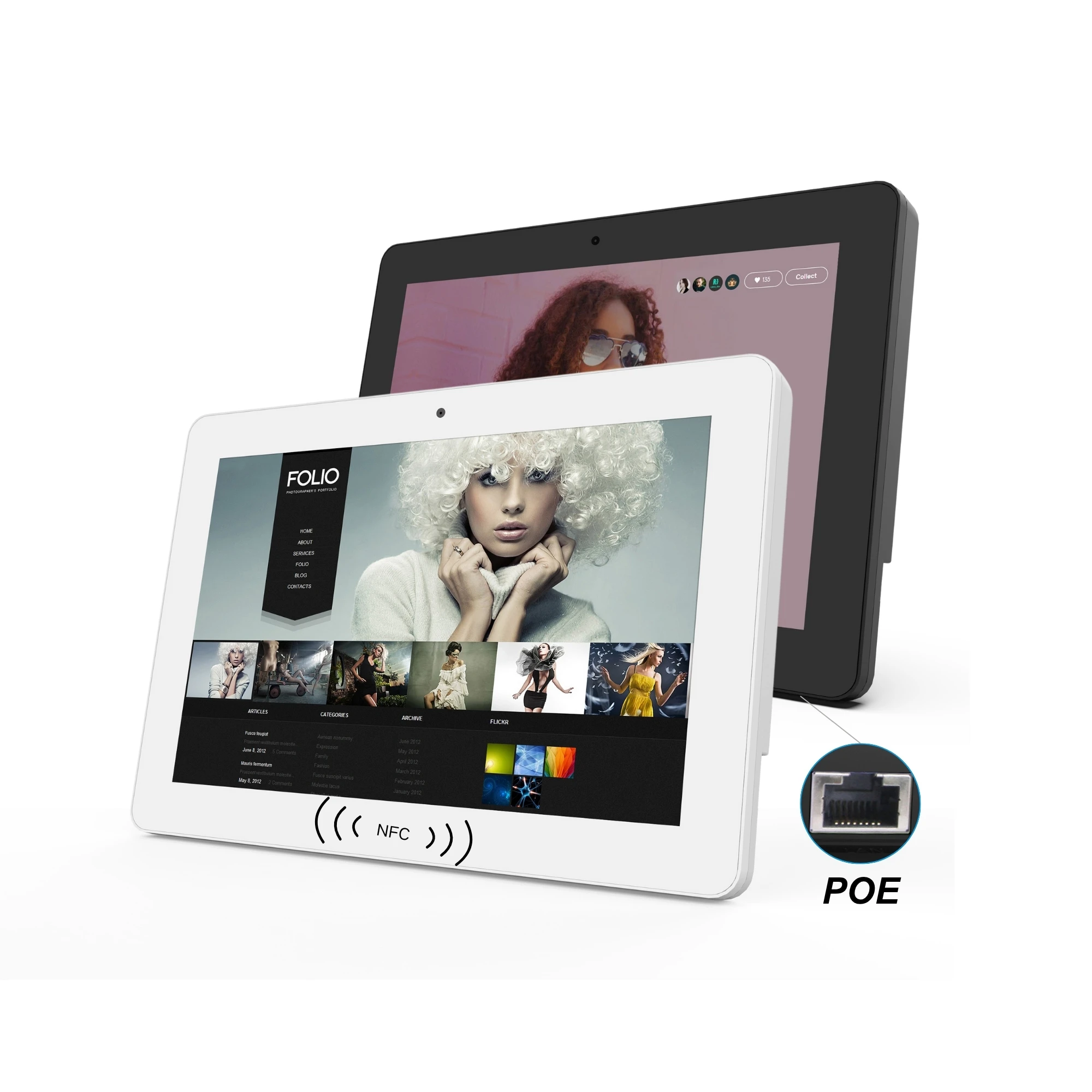 

10.1-inch Wall-mounted Touchscreen Android 14 Tablet 4 + 32GB Optional Poe Tablet For Commercial Display
