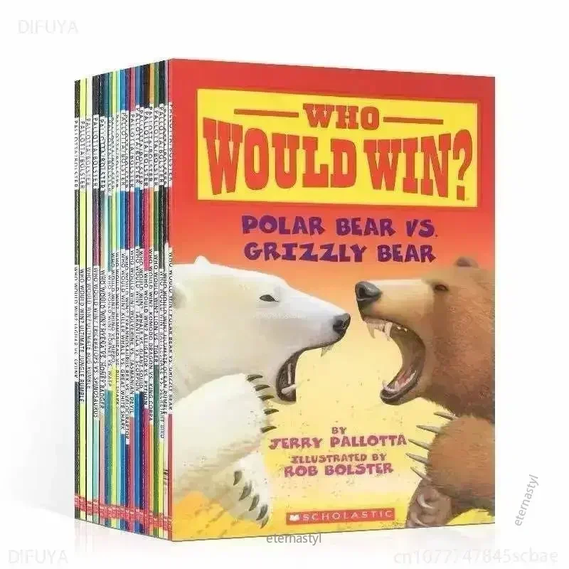

Books of24 Books/set WHO WOULD WIN Scholastic Kids English Picture Book Graded Reading Early Education Children Gift 5-12 Years