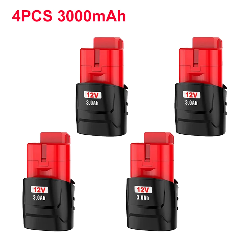 3.0Ah/6.0Ah Voor Milwaukee M12 Batterij 12V Oplaadbare Batterij Voor Milwaukee M12 Tool 48-11-2402 48-11-2411 48-11-2401MIL-12A-LI