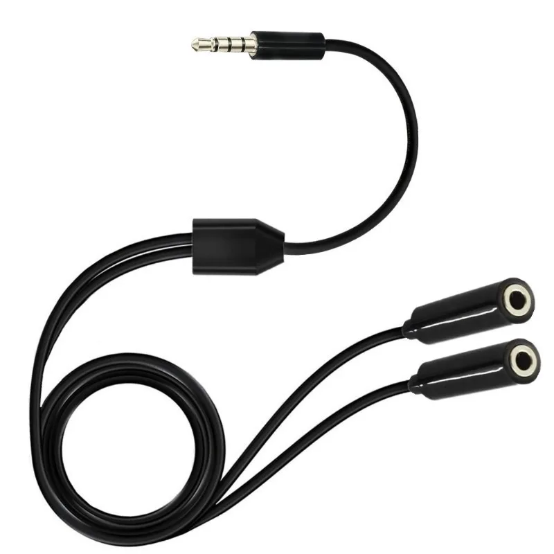3 Sections, 4 Circles, 3.5mm Audio Plug, Computer Earphone Jack, One Point and Two Audio Cable Aux Car Audio Cable