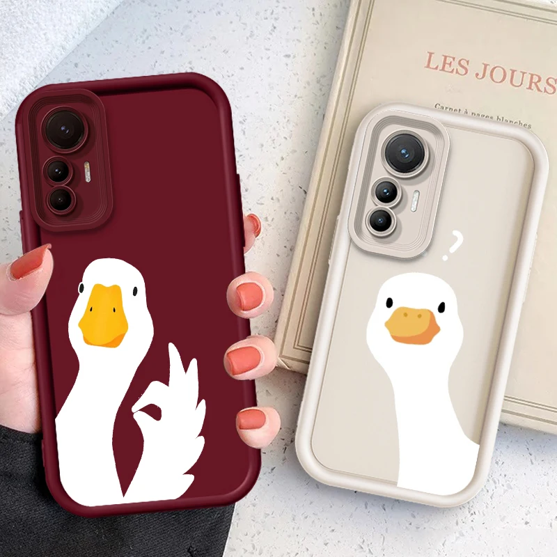 Cartoon Duck Goose Interesting Eye Ladder For Xiaomi MI 14 12T 11 Lite Poco M3 X5 X4 F5 F4 F3 F2 GT Pro 5G Back Phone Case