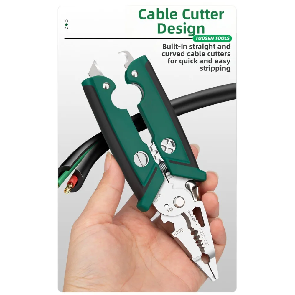 16 سنتيمتر طول شفرة مزدوجة المتعريات الكروم الفاناديوم أسلاك الفولاذ أداة لتقوم بها بنفسك أداة أداة كهربائية عملية تصميم سهل الاستخدام #2