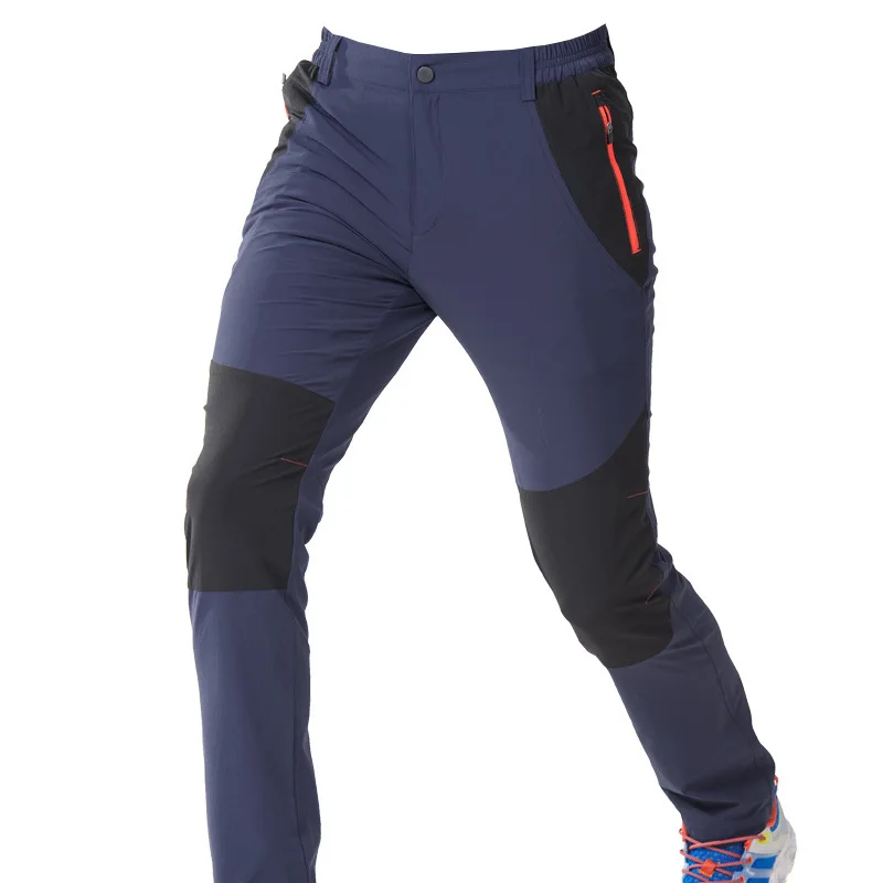 Imagem -04 - Calça Masculina de Caminhada em Bloco Colorido Secagem Rápida Respirável Trecho Alto Calça Soft Shell Exterior Montando Camping Calças Fitness