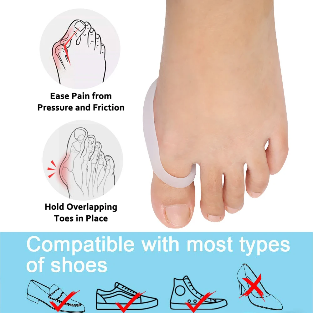 Pexmen 2/4Pcs Gel Bunion Protector Shield Bunion Pads and Cushions Relieve Foot Pain from Friction Rubbing and Pressure