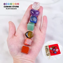 1Bag Natural Crystal Polished Rolling Stone 7 Colors Chakra Set Home Decor Energy Healing Gemstone Divination Ornaments