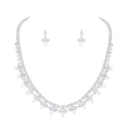 WEIMANJINGDIAN Brand New Arrival Cubic Zirconia and Shell Pearl Bridal Jewelry Set