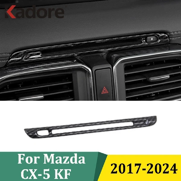 لمازدا CX-5 CX5 2017-2021 2022 2023 2024 KF ألياف الكربون CD التحكم زخارف اللوحات غطاء الكسوة اكسسوارات السيارات الداخلية #1