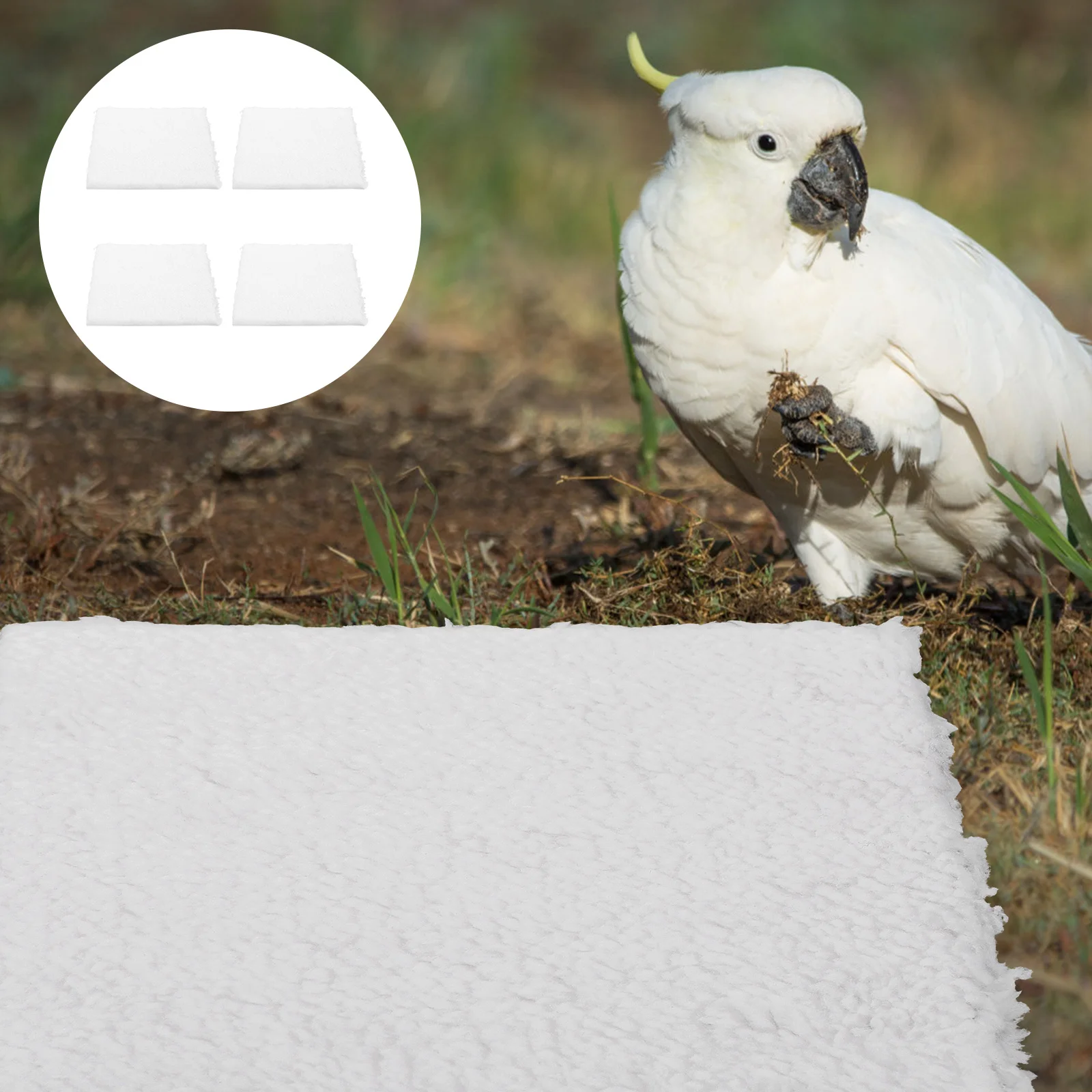 

4Pcs Bird Nest Pad Thick Warm Sponge Hamster Nesting Bed Winter Home Pet Supply Soft Comfortable Sleep Mat Hamster Nest Pad