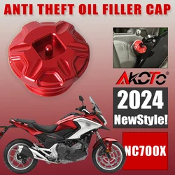 Motocicleta anti-roubo Motor Oil Filler Cap, Acessórios para Honda NC750X NC 750 X NC750 X NC700X NC700 X 2017-2023