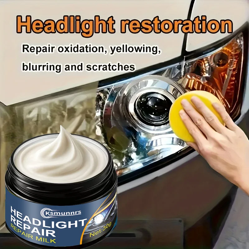 New Headlight Restoration Kit-DIY Simple Operation, Polishing &Scratch Repair, Quickly Fixes Aging/Yellowing/Fuzziness, 90% Brig