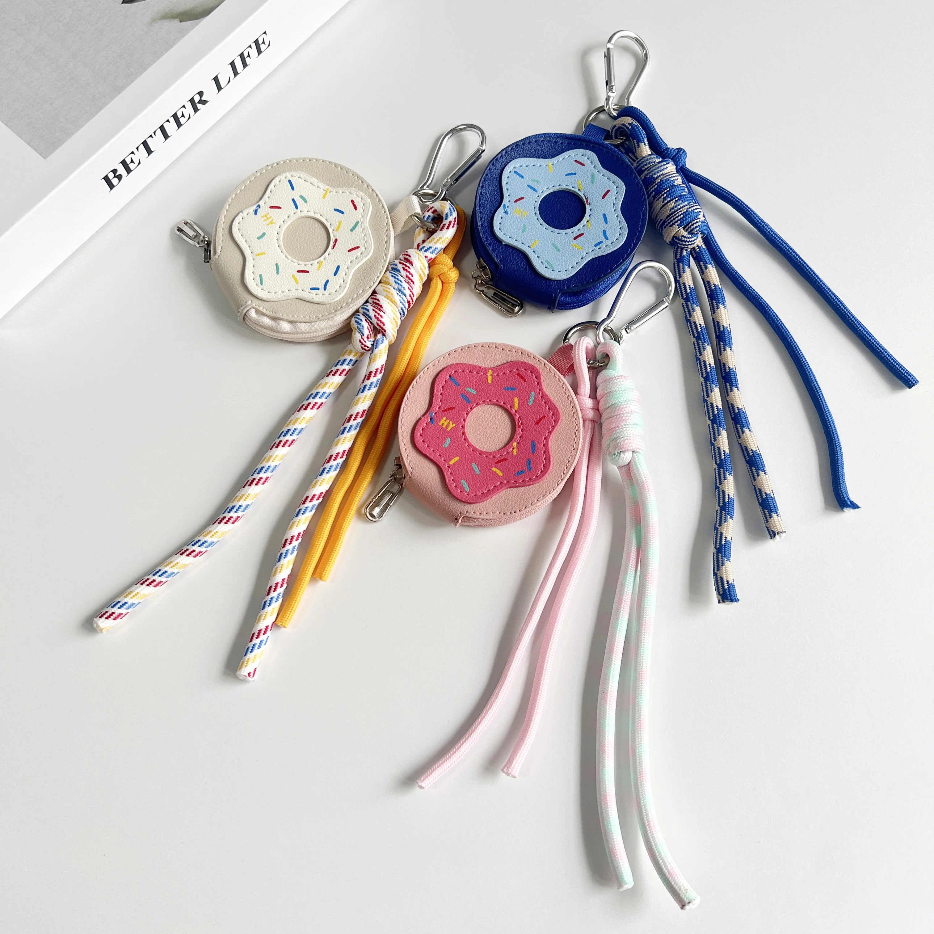 Modische und personalisierte Handy-Lanyards, Donuts, Cartoon-Kopfhörer, Schlüssel, lose Veränderung, Mini-Taschenzubehör