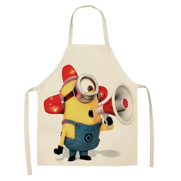 Cartoon Anime Children\'s Linen Apron Kitchen Cooking Barbecue Anti-fouling Home Adult Apron Bib Student Painting Apron