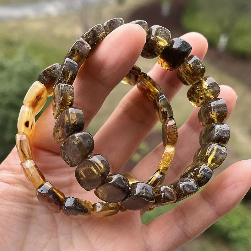 الأصلي العنبر سوار و أساور للهدايا فريدة من نوعها البلطيق الحقيقي البيضاوي الخرز الطبي النساء موضة الحجر الطبيعي لتقوم بها بنفسك المجوهرات بالجملة