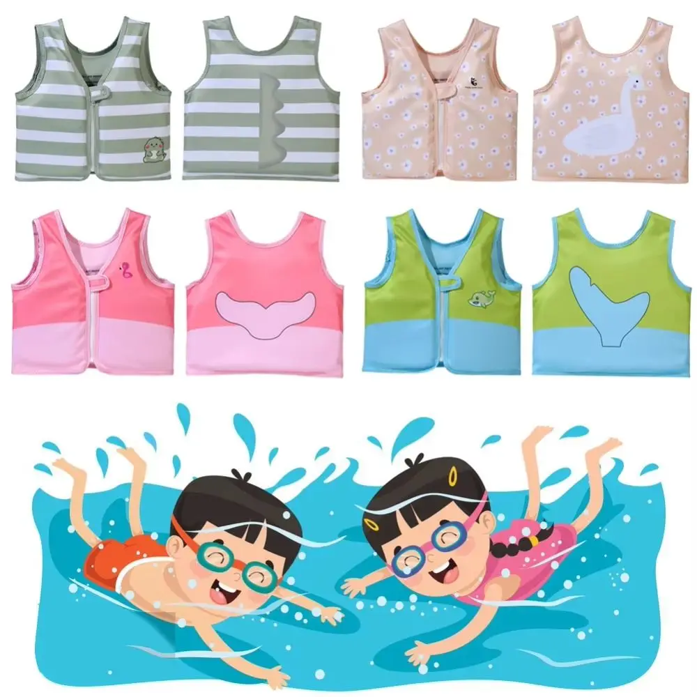 

Not Falling Off Child Buoyancy Vest Anti Rollover Stable Baby Swimming Jackets Adjustable Cartoon Inflation-Free Swimming Vest