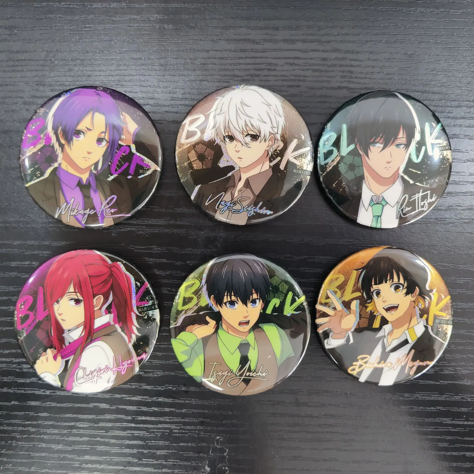 Anime BLUE LOCK Figures Nagi Seishiro Mikage Reo Cosplay Metal Laser Badge Rin Itoshi Exquisite Decor Pins Brooch Fans Gift