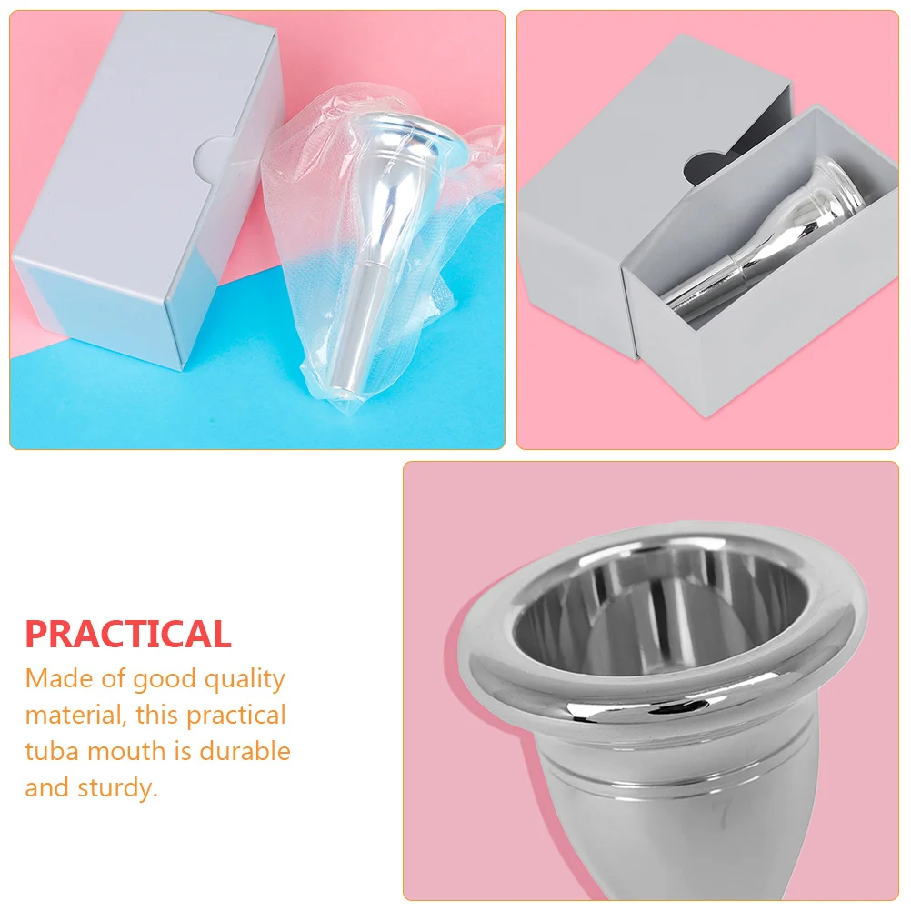 

Replacement Tuba Mouth Blowing Clear Colored Mouthpiece Plastic Silver Player Accessories