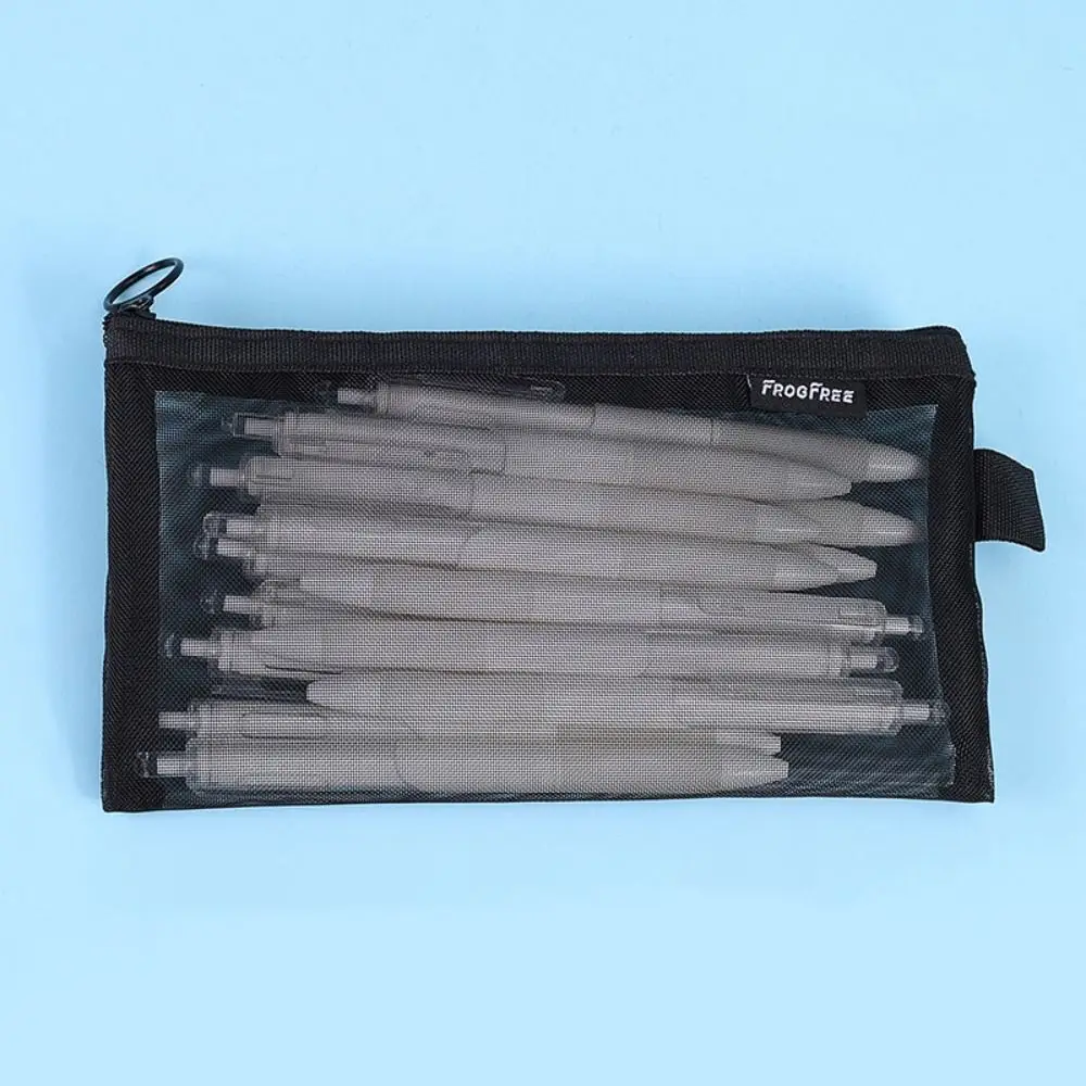 Ins Net Pen Bag Korean Version High Appearance Level Pencil Bag Large Capacity Multifunction Stationery Storage Bag