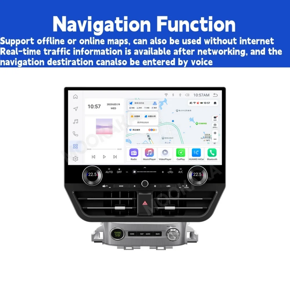 19.8‘’ For Toyota Land Cruiser LC200 2008-2021 Car Radio Wireless Carplay Stereo Receiver Autoradio Multimedia Player GPS Navi