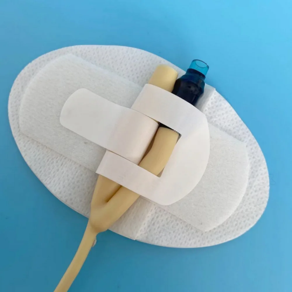 10Pcs Medicial Catheter Tube Holder Fixed Stickers Leg Drainage Tube Urinary Catheter Stabilization Device Fixing Band Adhesive