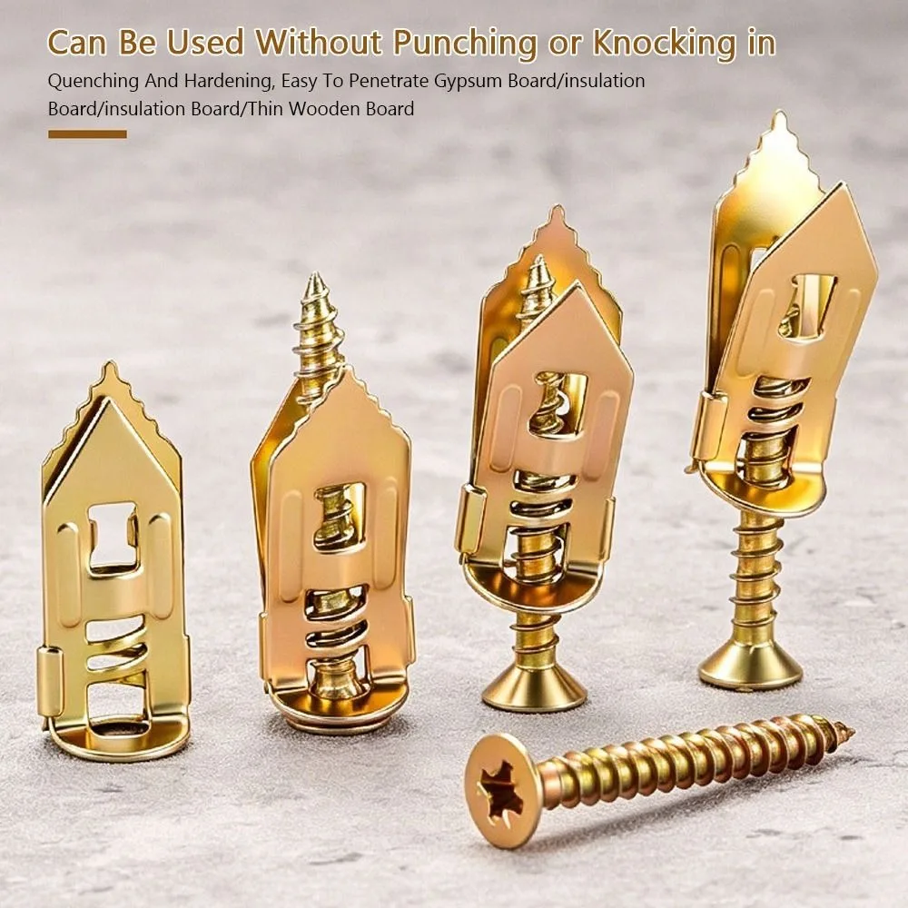 30Pcs/50Pcs High Hardness Drywall Anchor Expansion Screw Thickened Manganese Steel Heavy Load Steel Anchor Impact Type