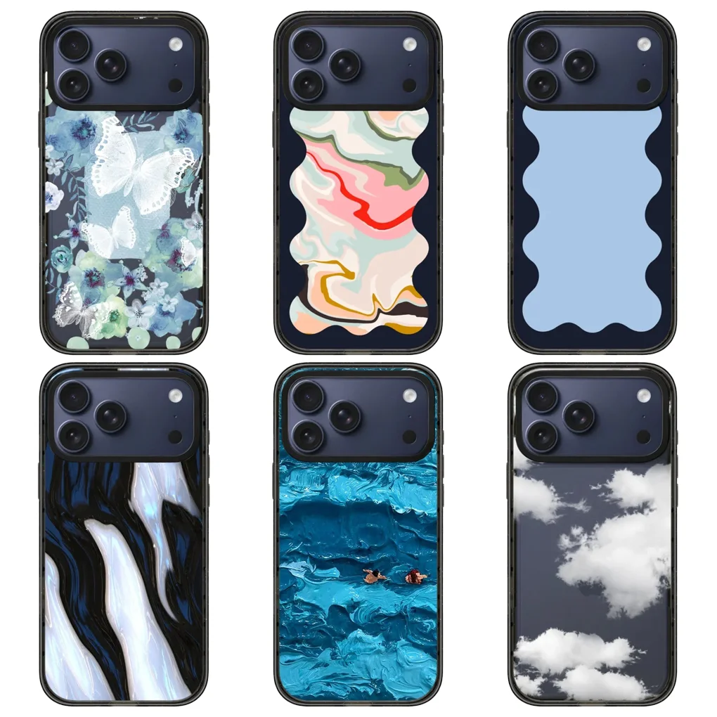 

Multicolor Wave 2.0 Acrylic Black Border Phone Cover for IPhone 12 13 14 15 16 17 Pro Max Case for IPhone 17 Air