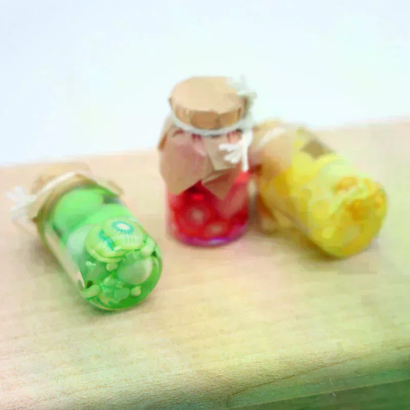 Simulation Miniature Miniature Food Play Model Dollhouse Colorful Assorted Fruit Glass Cans