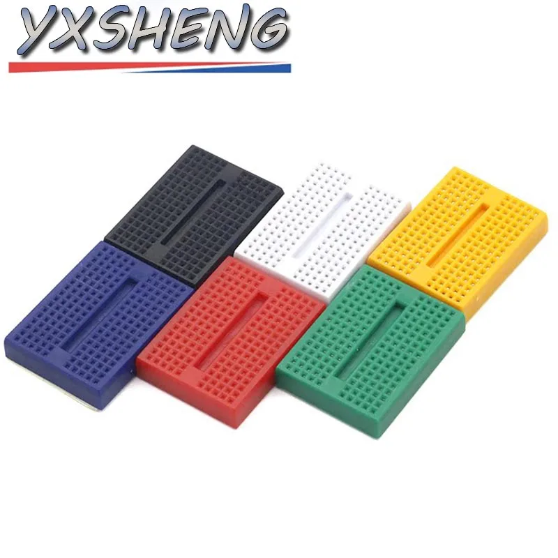 SYB-170 Mini Solderless Prototype Breadboard White Blue Green Yellow Black Red 170 Tie-points For DIY KIT