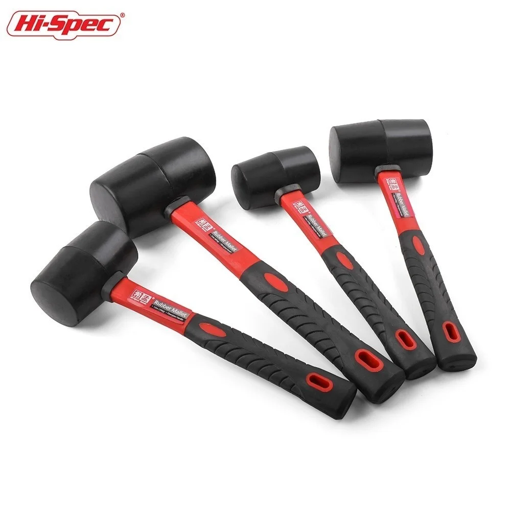 Hallo-Spec 1PC Heavy Duty Mallet Gummi Hammer Doppel Konfrontiert Haushalt Mini Hammer Multifunktionale Mallet Hand Werkzeug 8/12/16/24 unzen