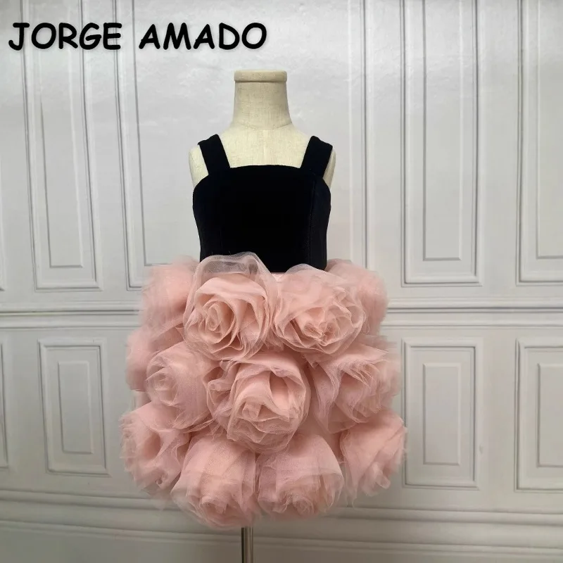 2026 New Summer Kids Girls Formal Dress Flower Children's Gift Birthday Party Princess Camisole Vest Cute Dresses B6800