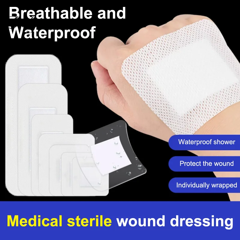 

【WAD44】10 шт. клейкая повязка на рану, стерильная дышащая защитная наклейка, лечебный пластырь, подушечка для ухода за ранами