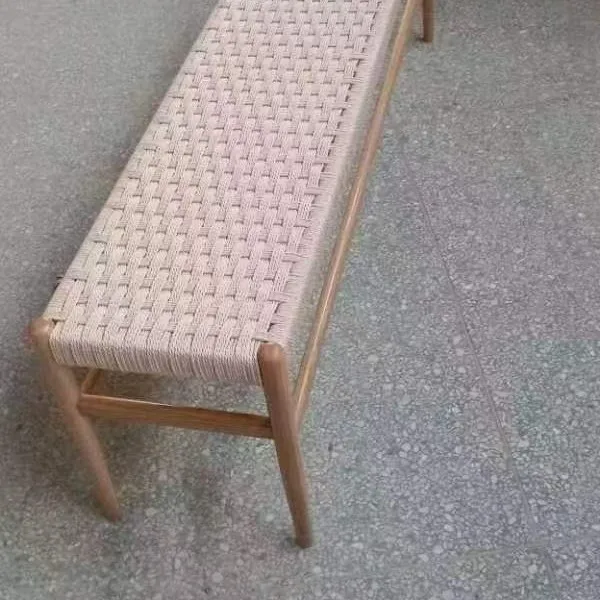 1.5 meters braided rope dining stool wooden bench home dining room long chair high stool solid wood bedside stool shoe changing