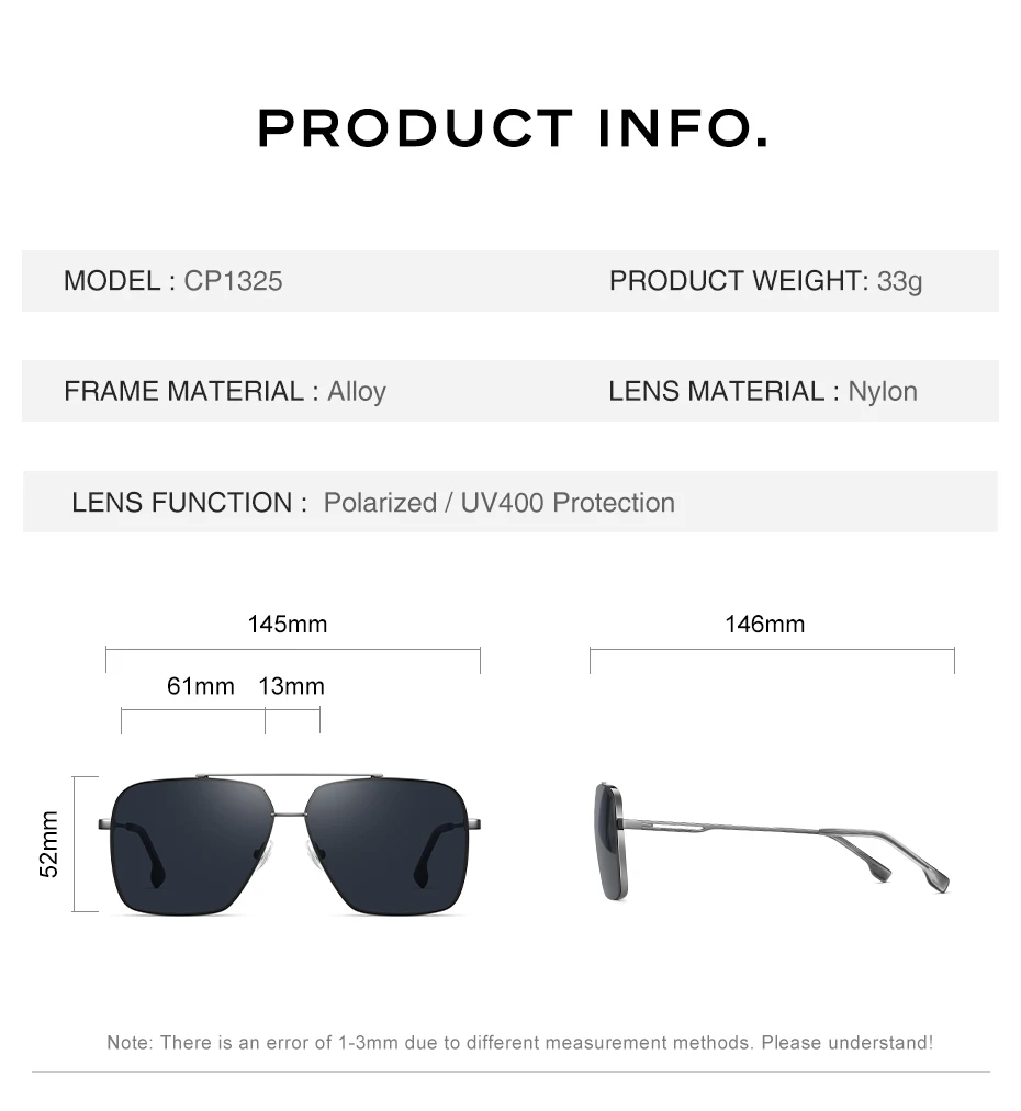 CAPONI Nylon Polarisierte Sonnenbrille Für Männer Platz Fahren Modische Legierung Shades Anti-Glare UV400 Schutz Sonnenbrille CP1325 – Detail 13