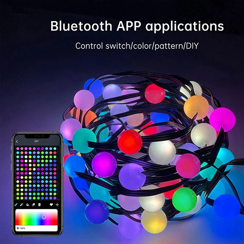 Hot Smart LED RGB String Light Outdoor Decoration DIY Home Decor String Lights Lamp Waterproof Night Light Camping Light