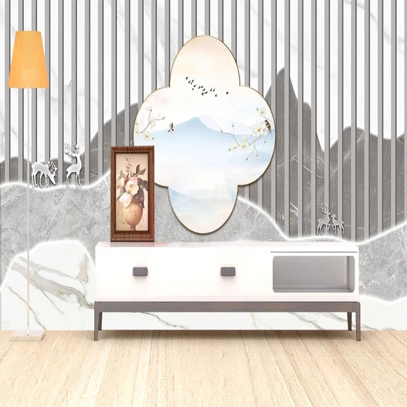 Custom 3D Wall Mural Modern Minimalist Stripes Wallpaper For Living Room Sofa TV Background Wall Paper Sticker Home Improvement