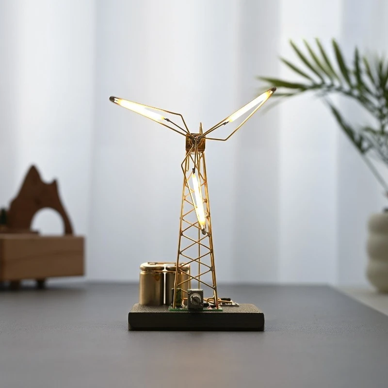 Creative handmade DIY desktop rotating pinwheel model, night light, tech-savvy couple
