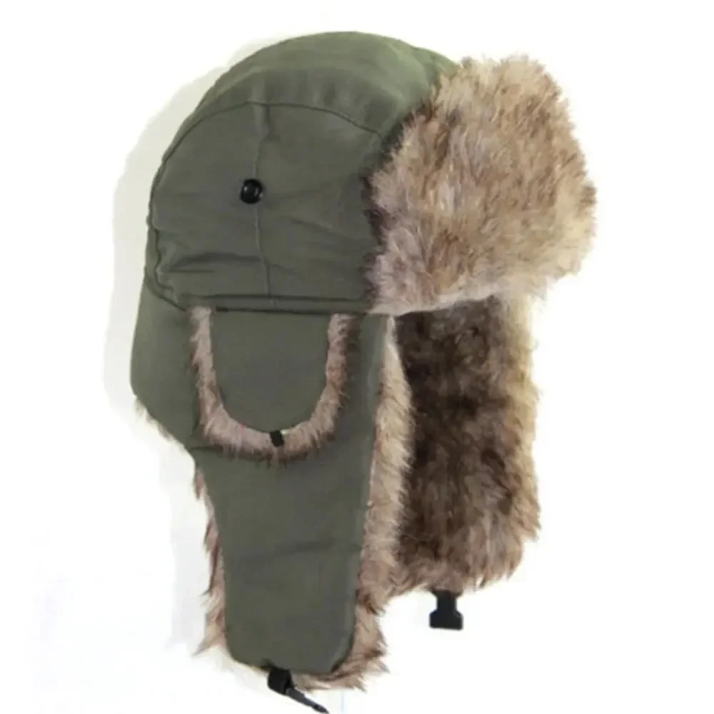 Heren Winter Trapper Vlieger Trooper Oorklep Warm Russische Waterdichte Ski-Hoed Bommenwerper Cap Russische Warme Oorbeschermers Hoeden