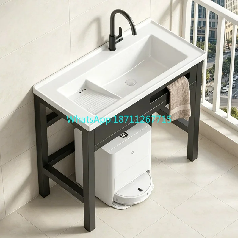 

Household balcony laundry sink basin integrated laundry sink hand washing basin ceramic laundry basin
