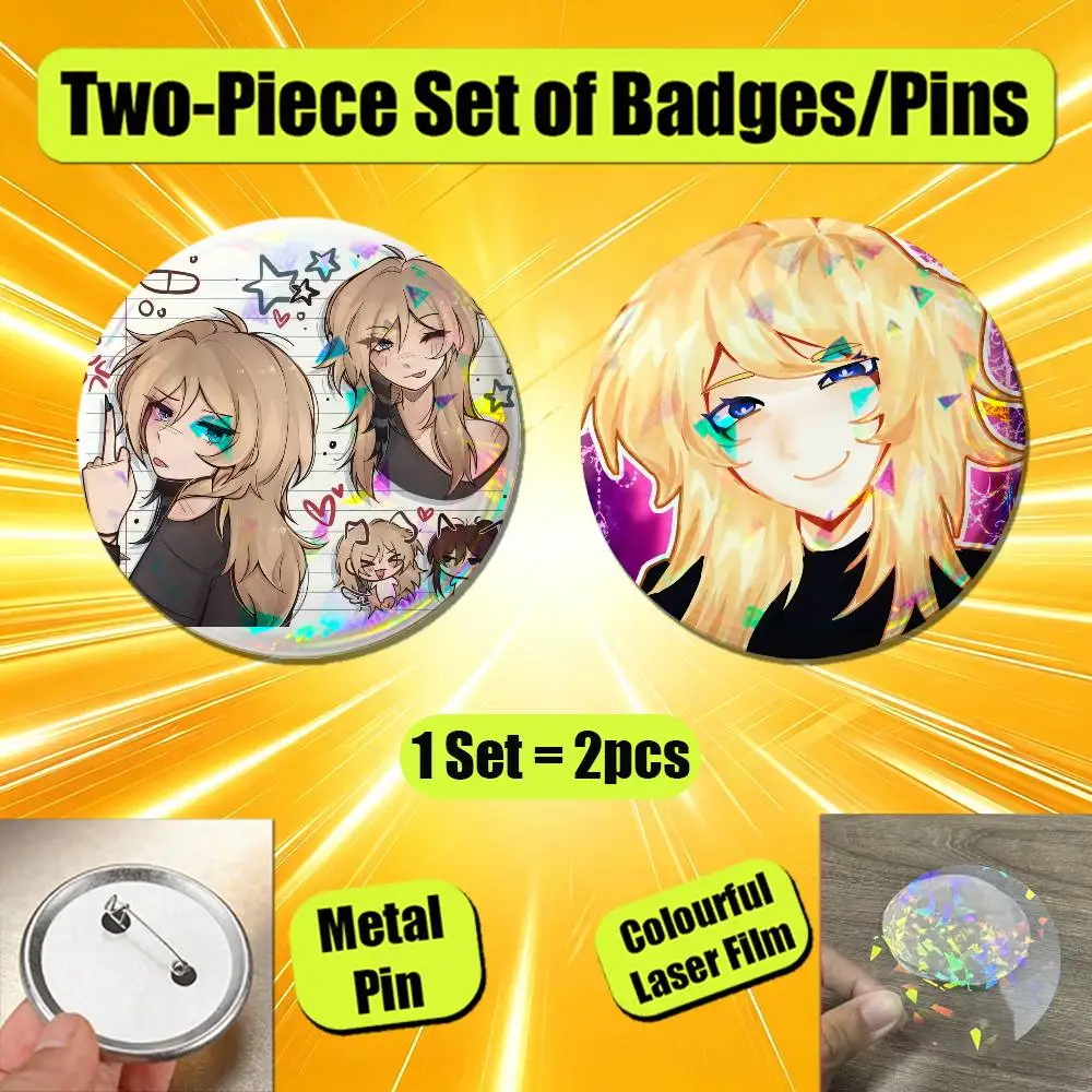Pin Insignia 2 Pcs Set Round Button Emblem Laser Film Clothes 32mm Custom For Nicole Emily Jecka Class of 09 Badge