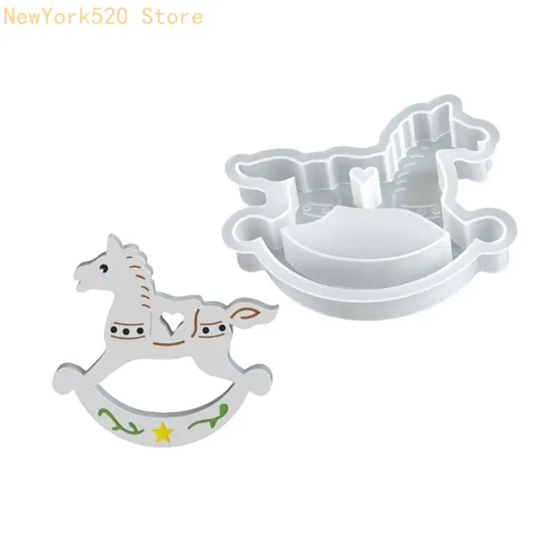 Premium Christmas Silicone Molds For Candle 6 Unique Reindeer Rocking Horse Star Angel Boy N84C