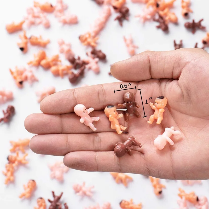 10/30/50pcs Mini Plastic Babies Doll Miniatures Figurines, DIY Home Baby Shower Party Favor Decoration Craft Supplies, 3 Colors